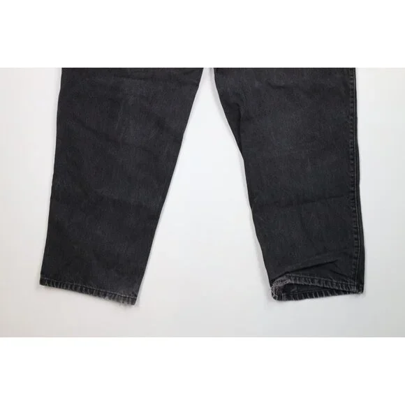 Vintage 90s Levis 545 Mens 44x30 Distressed Loose Fit Wide Leg Denim Jeans Black